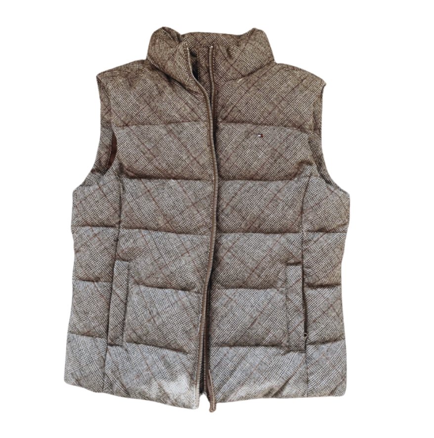 Tommy Hilfiger Kahverengi Kırçıllı Puffer Yelek 10 12 yaş  Yılbaşı