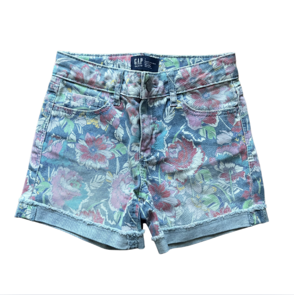 Gap Kids Çiçek Desenli Denim Şort 7 yaş