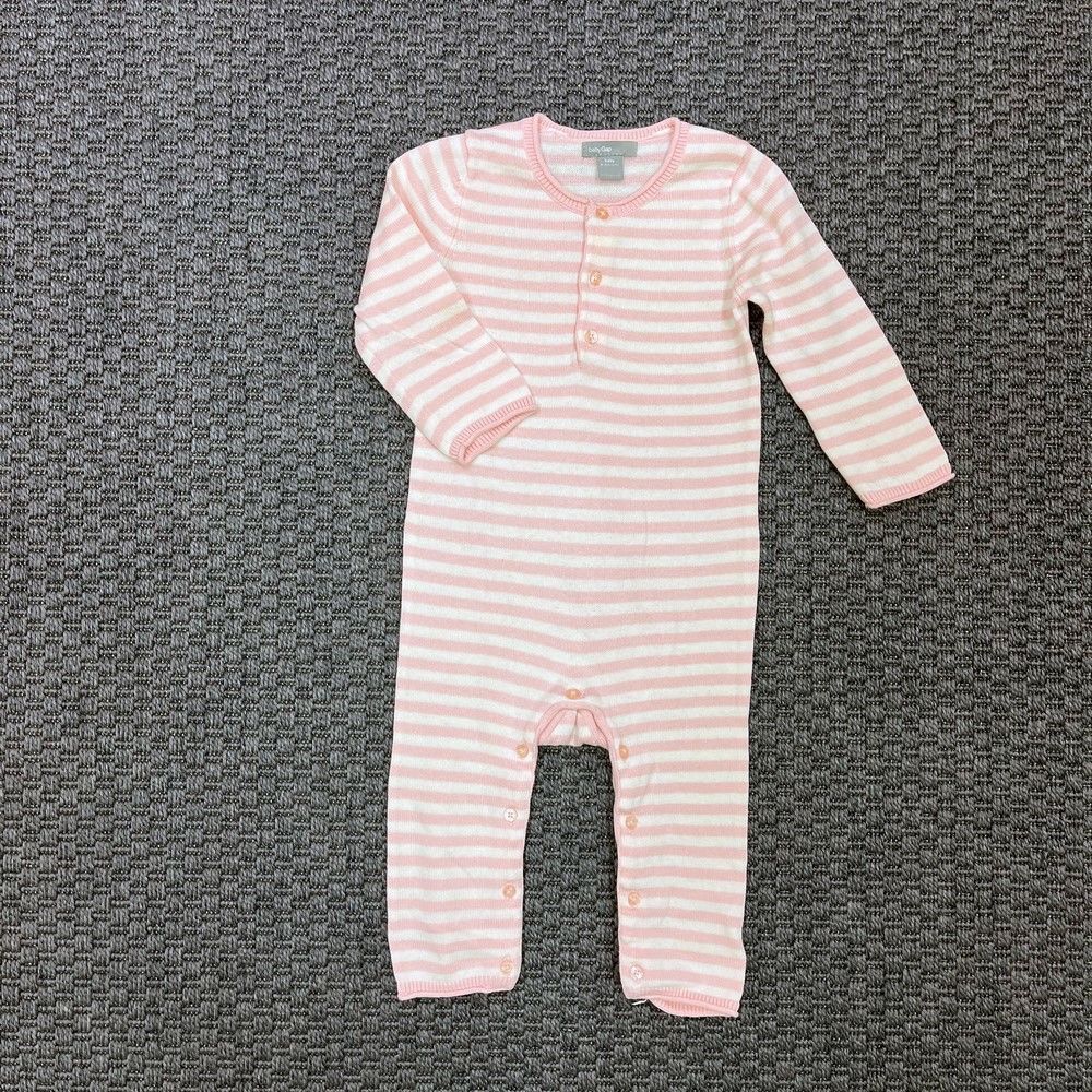 Gap Gri Pembe Çizgili Tulum 6 12 ay