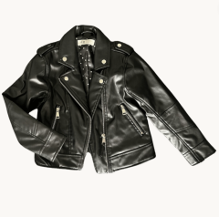 H&M Siyah Deri Ceket 6 YAŞ 116 CM