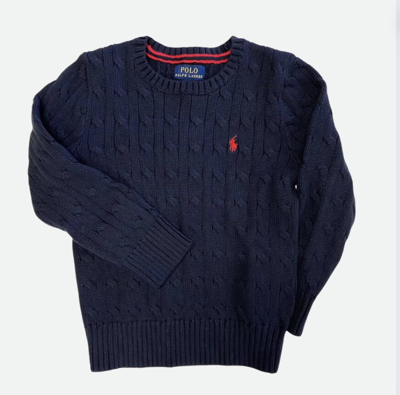 Ralph Lauren Lacivert Örgü Kazak 10 12 yaş