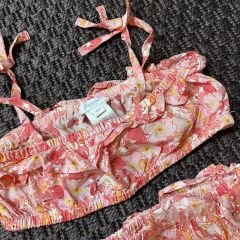 Jacadi Pembe Turuncu Fırfırlı Bikini Mayo 4 yaş