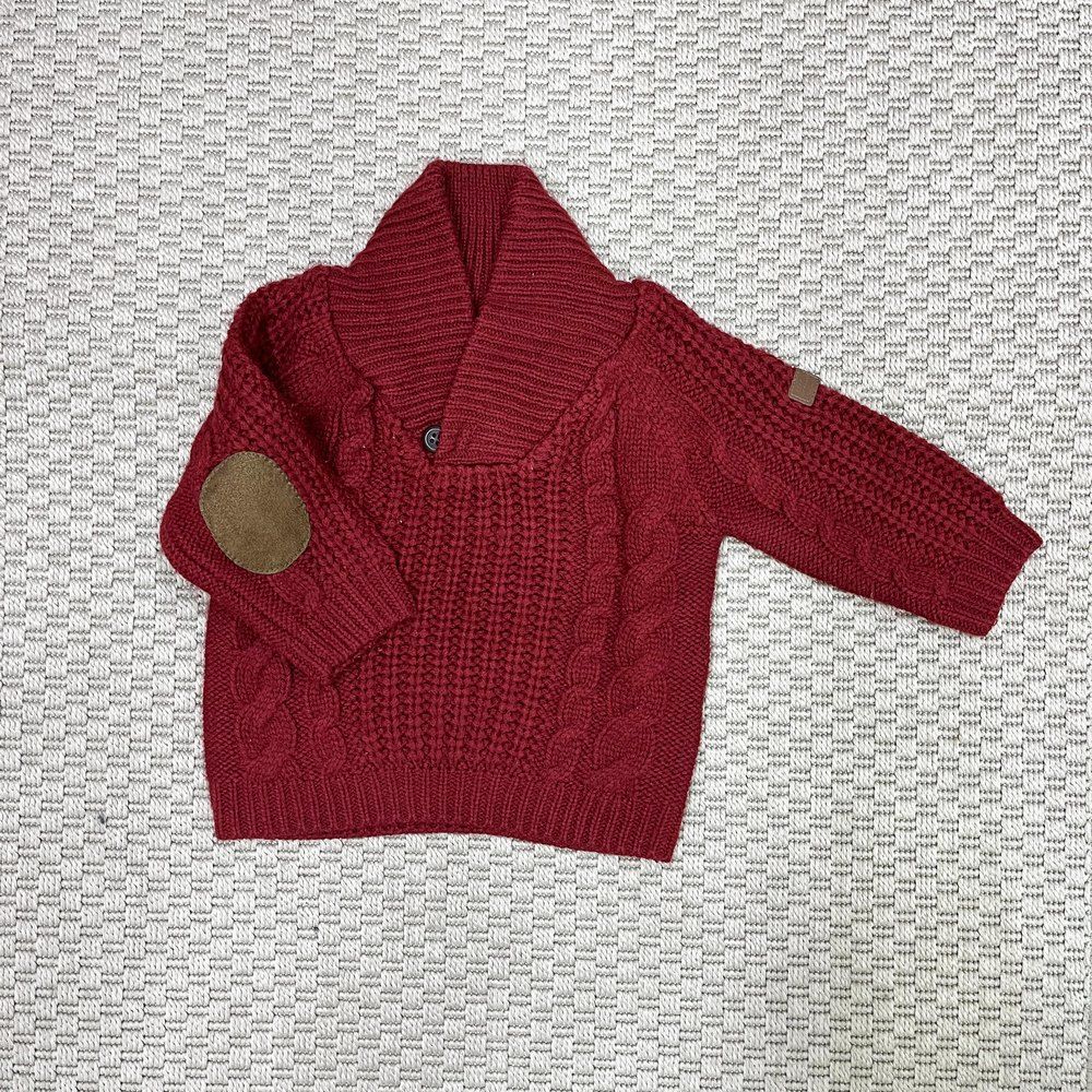 Zara Bordo Kazak 9-12 ay Yılbaşı kırmızı