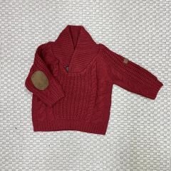 Zara Bordo Kazak 9-12 ay Yılbaşı kırmızı