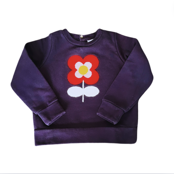Jacadi Lacivert Çiçekli Sweatshirt 4 yaş
