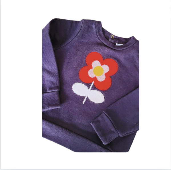 Jacadi Lacivert Çiçekli Sweatshirt 4 yaş