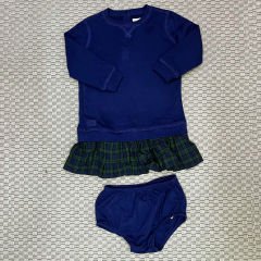 Ralph Lauren Lacivert Etekleri Ekoseli Elbise 12 ay