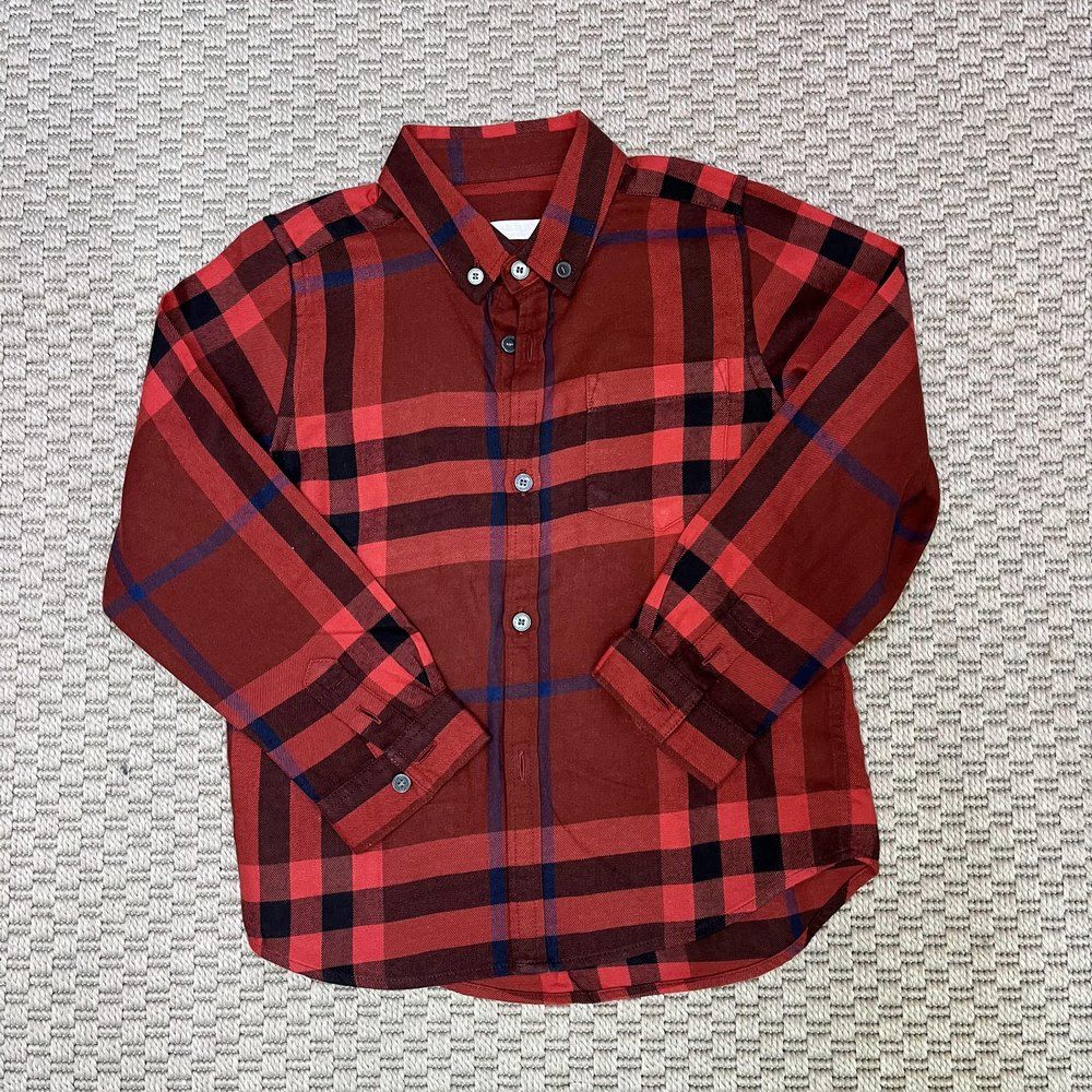 Burberry Bordo Gömlek 5 yaş kırmızı yılbaşı