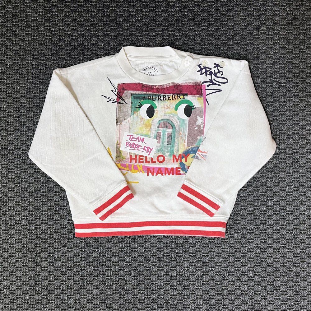 Burberry Kırmızı Şeritli Sweatshirt 3 yaş