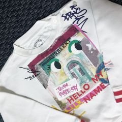 Burberry Kırmızı Şeritli Sweatshirt 3 yaş