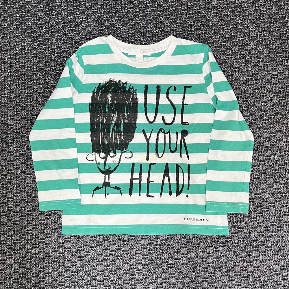 Burberry Yeşil Beyaz Çizgili tshirt 4 yaş