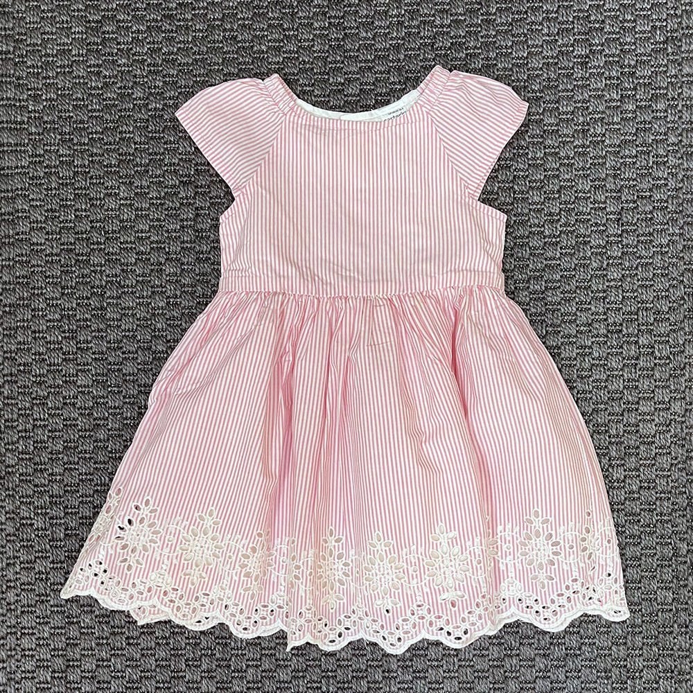 Carters Pembe Beyaz Çizgili Elbise 18 ay