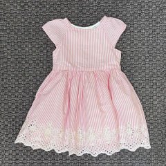 Carters Pembe Beyaz Çizgili Elbise 18 ay