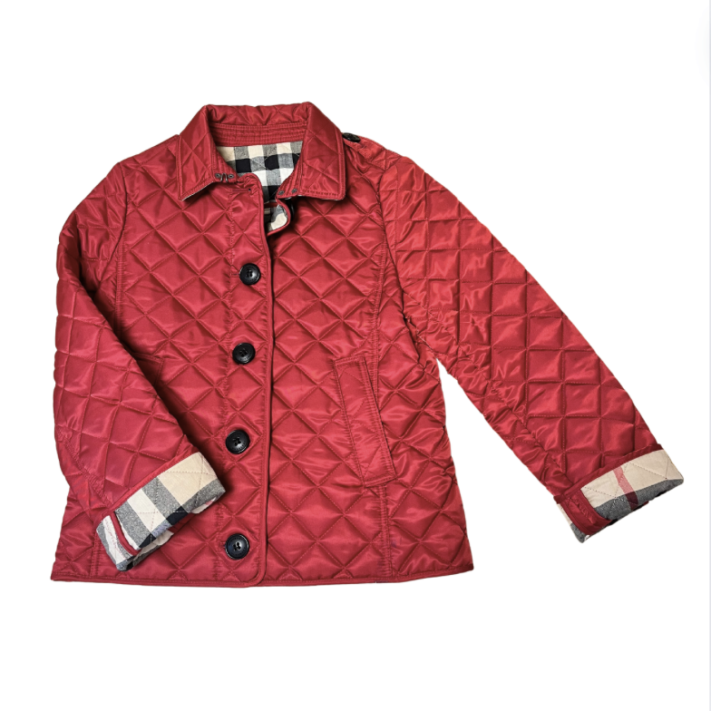 Burberry Kırmızı Kapitone Mont 8 yaş yılbaşı