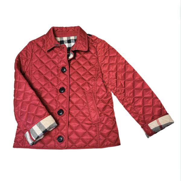 Burberry Kırmızı Kapitone Mont 8 yaş yılbaşı
