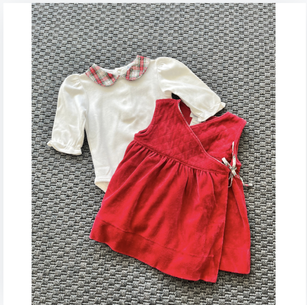 Ralph Lauren Kırmız Kadife elbise ve takım bluzu 6 ay yılbaşı