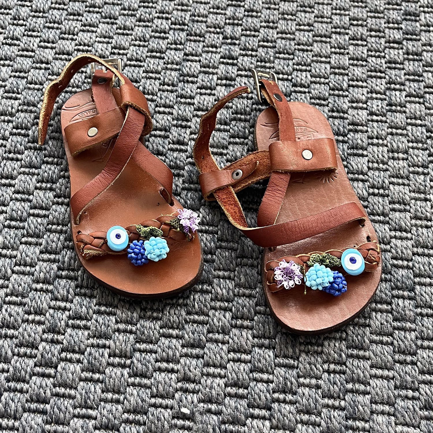Bodrum Sandaleti Mavi Boncuklu 3 numara
