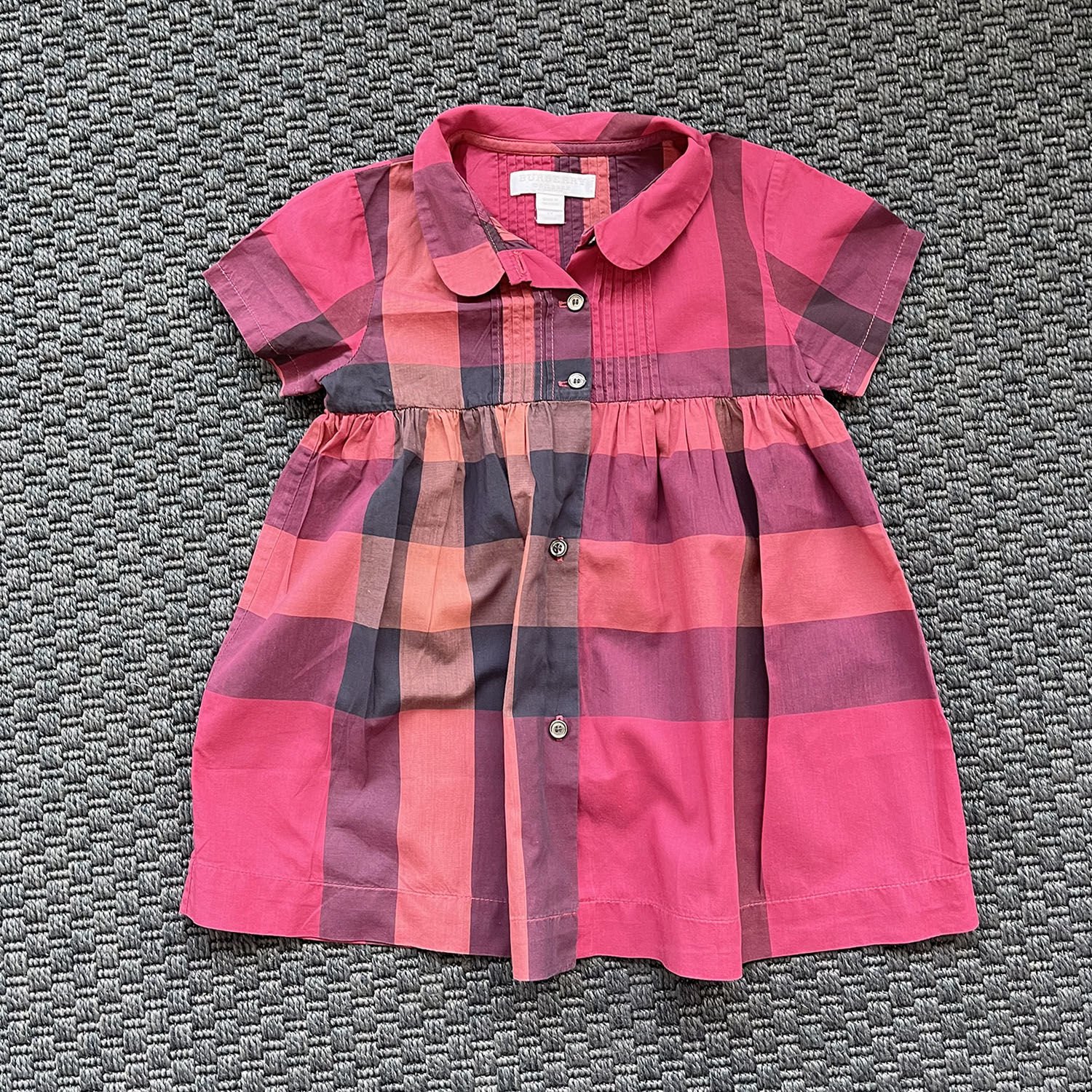 Burberry Bordo Desenli Elbise 2 yaş