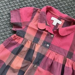 Burberry Bordo Desenli Elbise 2 yaş