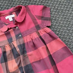 Burberry Bordo Desenli Elbise 2 yaş