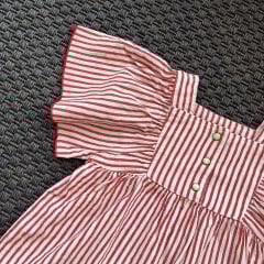 Zara Kırmızı beyaz Çizgili Elbise 12-18 ay