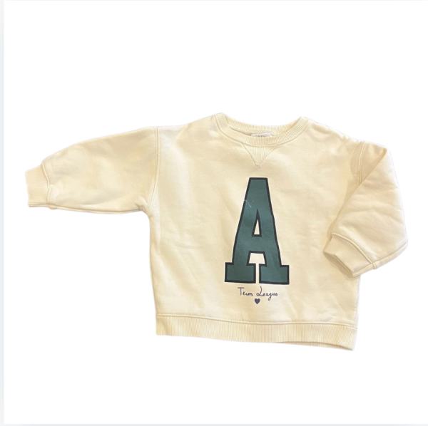 Zara İçi polar A harfli sweatshirt 18 24 ay