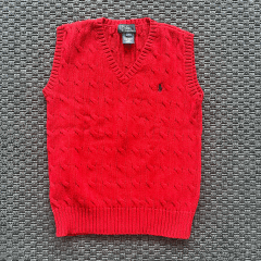 Ralph Lauren Kırmızı Örgülü Süveter 7 yaş