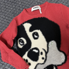 Sonia Rykiel Kırmızı Yün Köpekli Kazak Kız 4 yaş