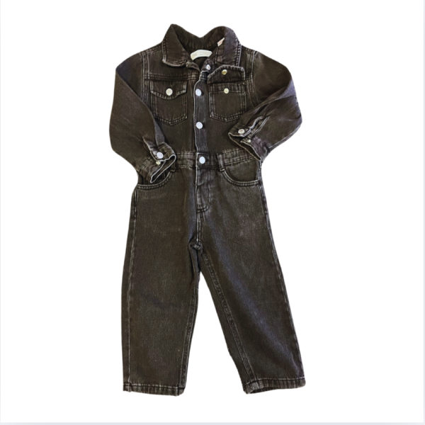 Zara siyah Denim Tulum 2 3 yaş