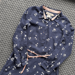 H&M Lacivert Çiçekli Elbise 8-9 yaş