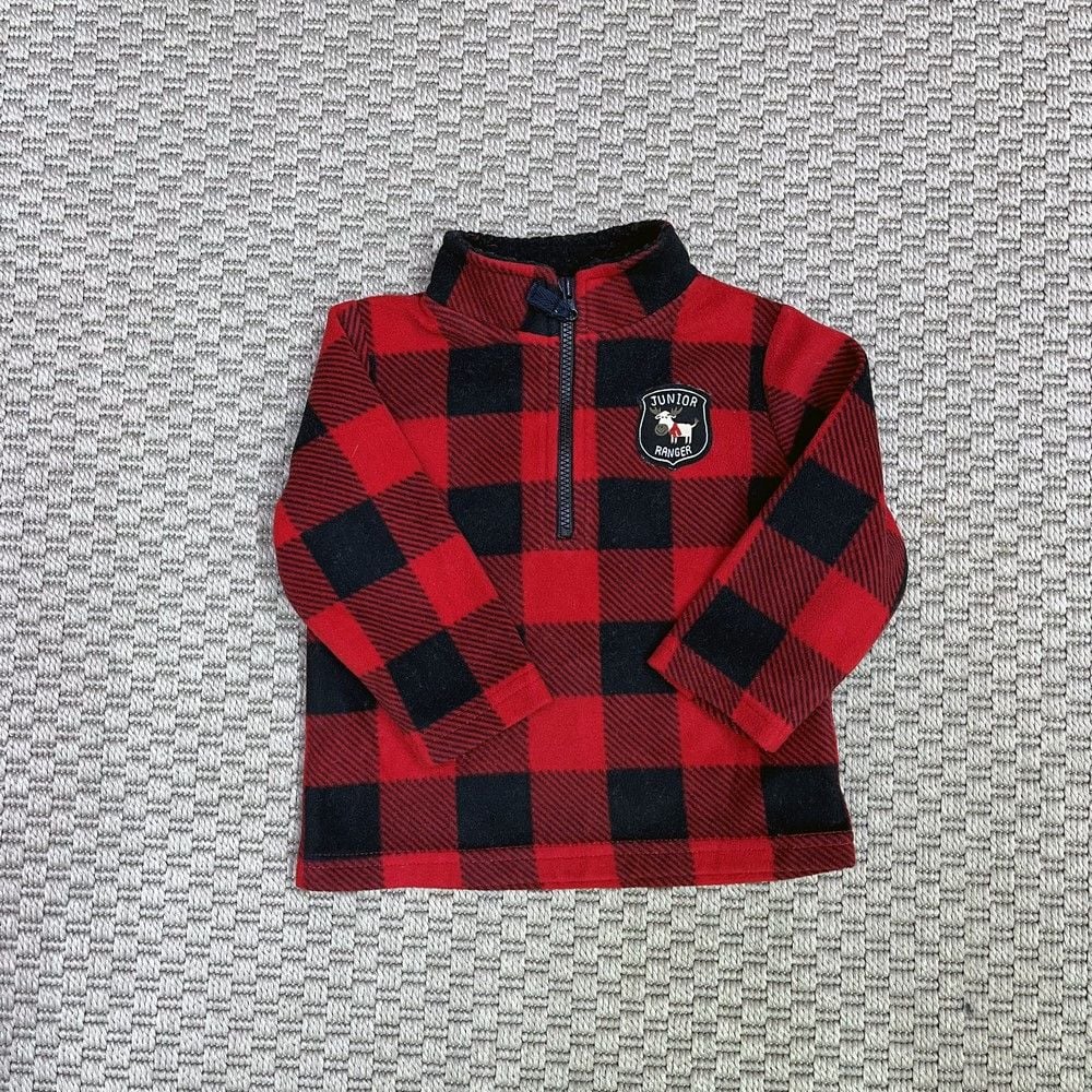 Carters Kırmızı Siyah Polar Kazak  9 ay Yılbaşı