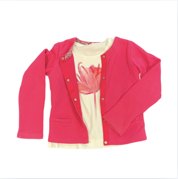 İl Gufo Pembe Çiçekli Tshirt 8 yaş