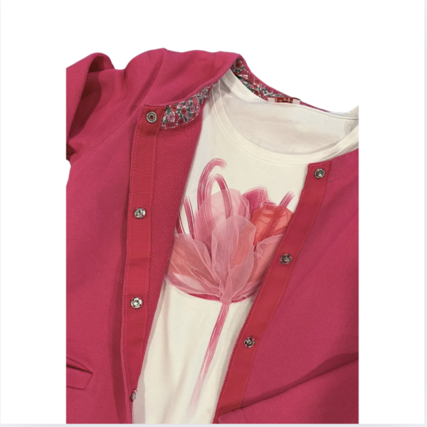 İl Gufo Pembe Çiçekli Tshirt 8 yaş