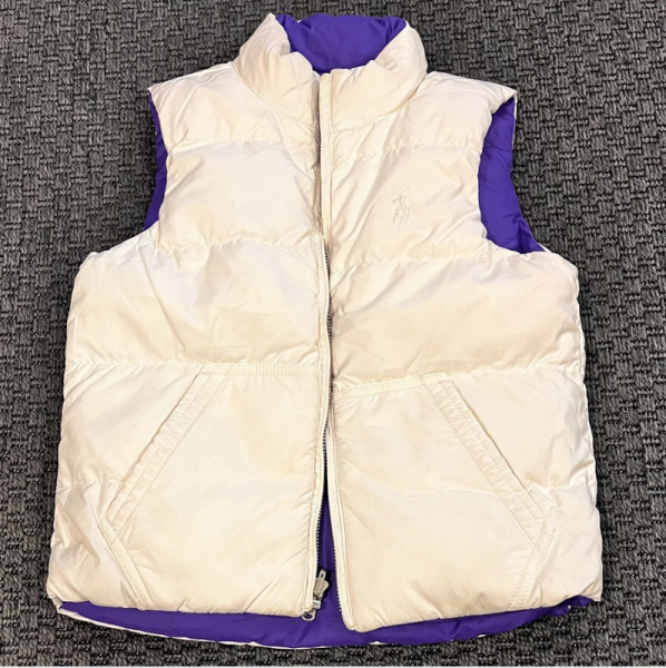 Ralph Lauren Mor Beyaz Çift Taraflı  Giyilebilen Yelek 6x yaş