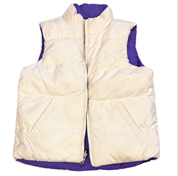 Ralph Lauren Mor Beyaz Çift Taraflı  Giyilebilen Yelek 6x yaş
