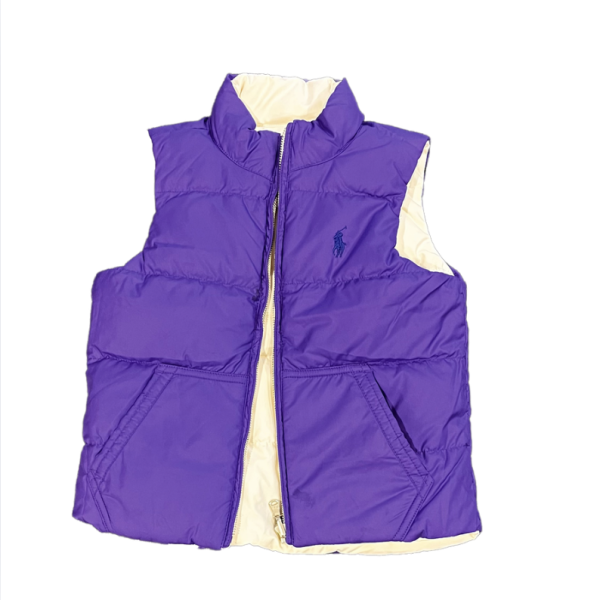 Ralph Lauren Mor Beyaz Çift Taraflı  Giyilebilen Yelek 6x yaş