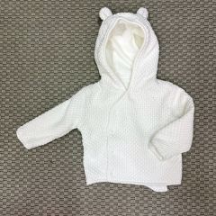 Mothercare Beyaz Kapşonlu içi polar Hırka 9-12 ay Yılbaşı kazak