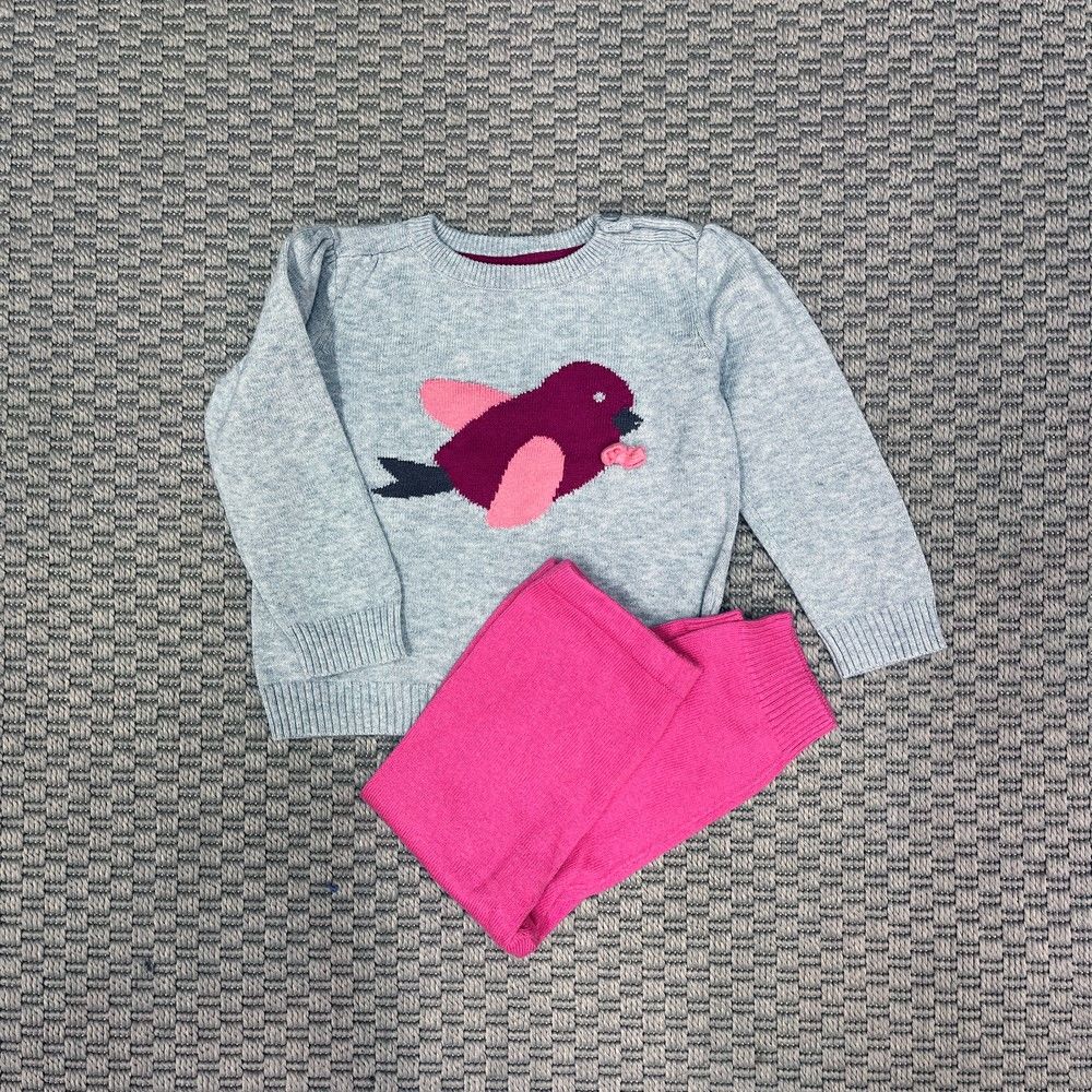 Gap Pembe Gri Kuşlu Takım 6-12 ay Yılbaşı