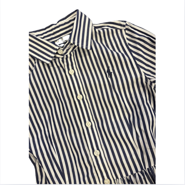 Ralph Lauren Lacivert Beyaz Çizgili Elbise 7 yaş