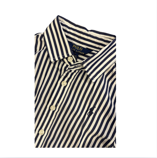 Ralph Lauren Lacivert Beyaz Çizgili Elbise 7 yaş