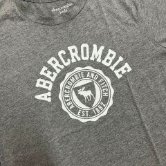 Abercrombie Yazılı Gri Beyaz Tshirt 13-14 yaş
