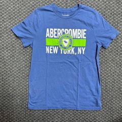 Abercrombie Yazılı Mavi Beyaz Yeşil Tshirt 15- 16 yaş