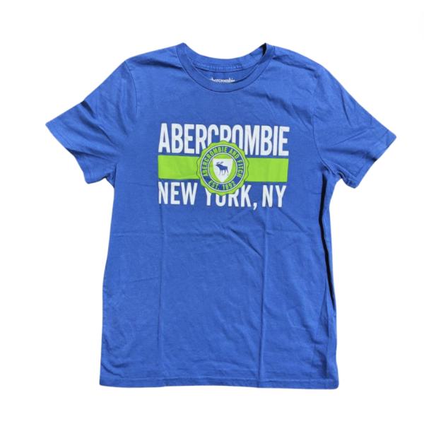 Abercrombie Yazılı Mavi Beyaz Yeşil Tshirt 15- 16 yaş