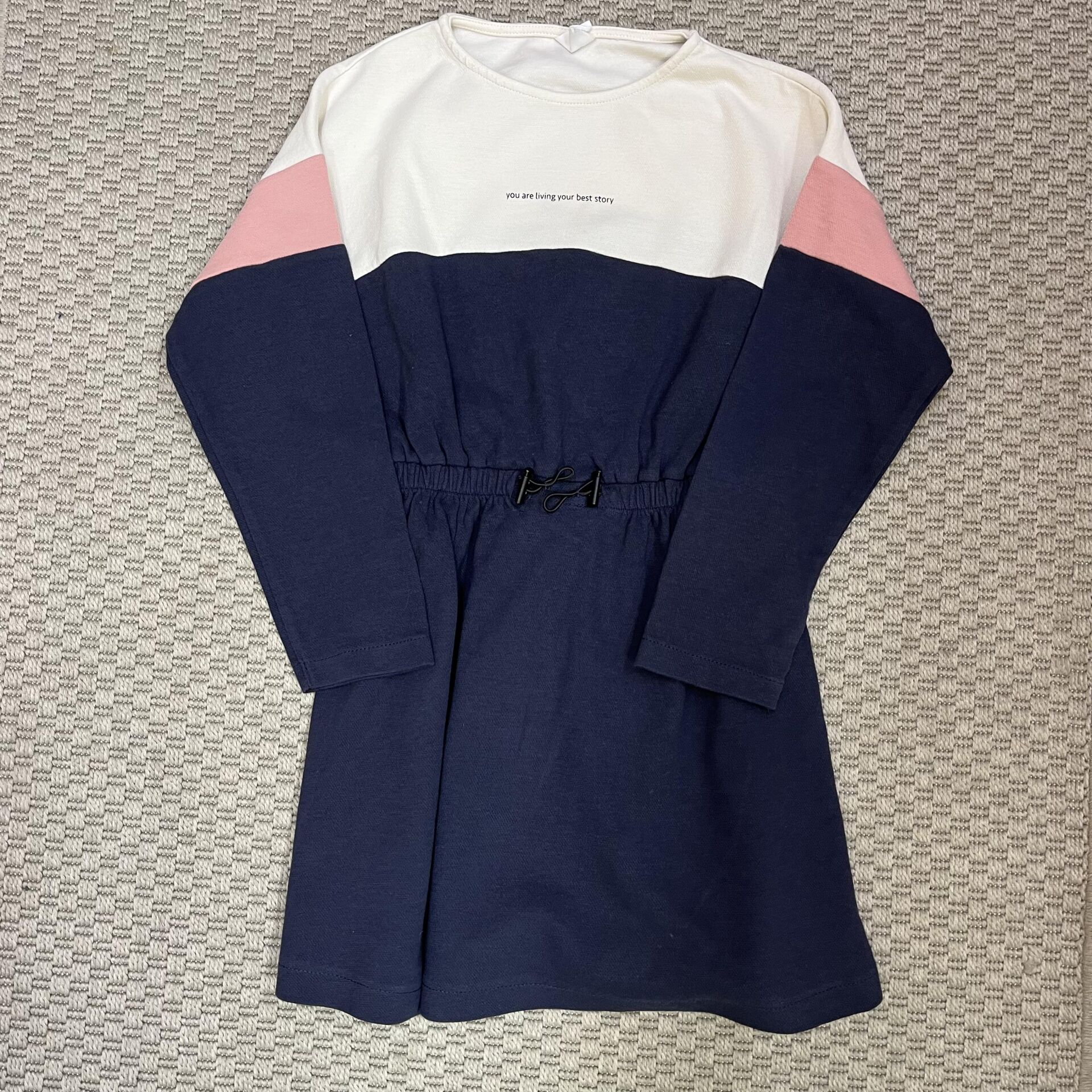 Zara Pembe Lacivert Beyaz elbise 8 yaş