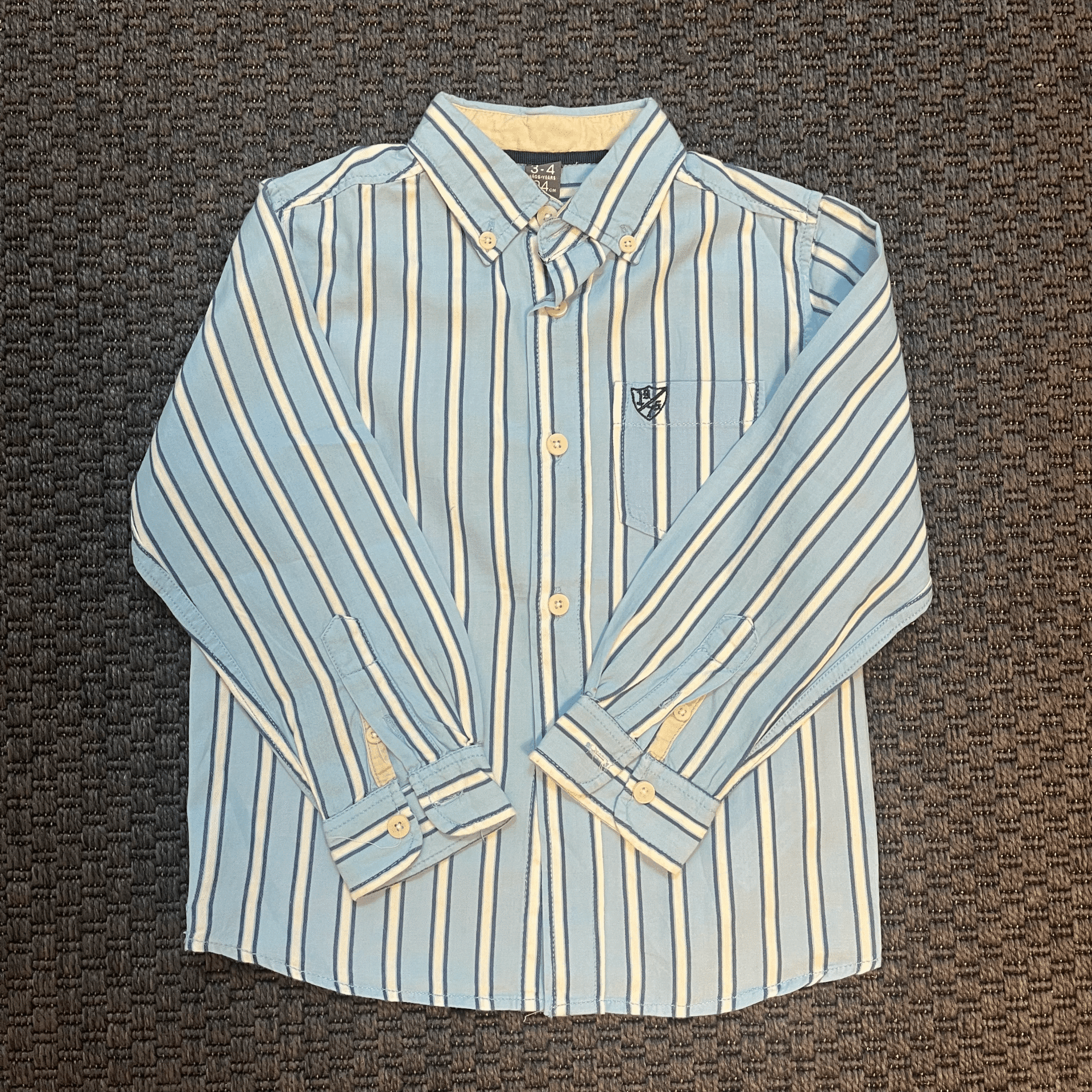 Zara Kids Mavi Çizgili Gömlek 3 4 yaş