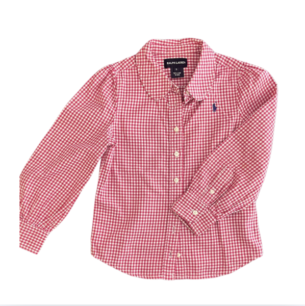 Ralph Lauren Kırmızı Beyaz Pötikare gömlek 5 yaş