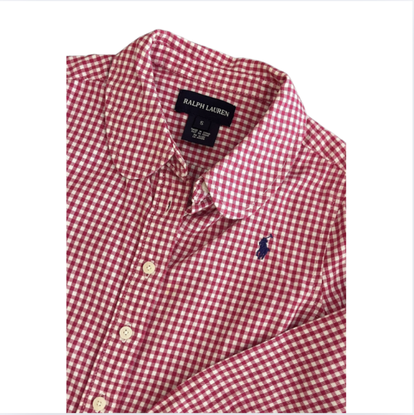 Ralph Lauren Kırmızı Beyaz Pötikare gömlek 5 yaş