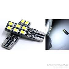 Dipsiz LED Ampul Beyaz 12 V 12 LED T10 Can Bus 2 Adet
