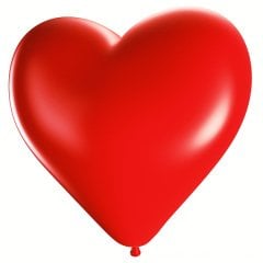 12 İnc Kırmızı Kalpli Balon 10 Adet