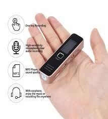 Metal Kasa 32 Gb Dijital Ekranlı Ses Kaydedici Kulaklıklı Mini Ses Kayıt Cihazı Kristal Mikrofonlu KB60